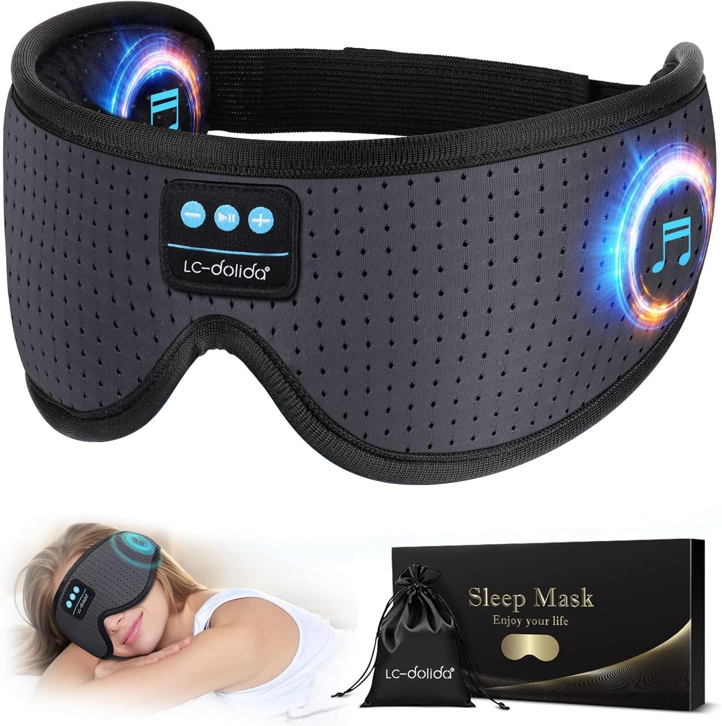 SoundMask - Bluetooth oogmasker met white noise