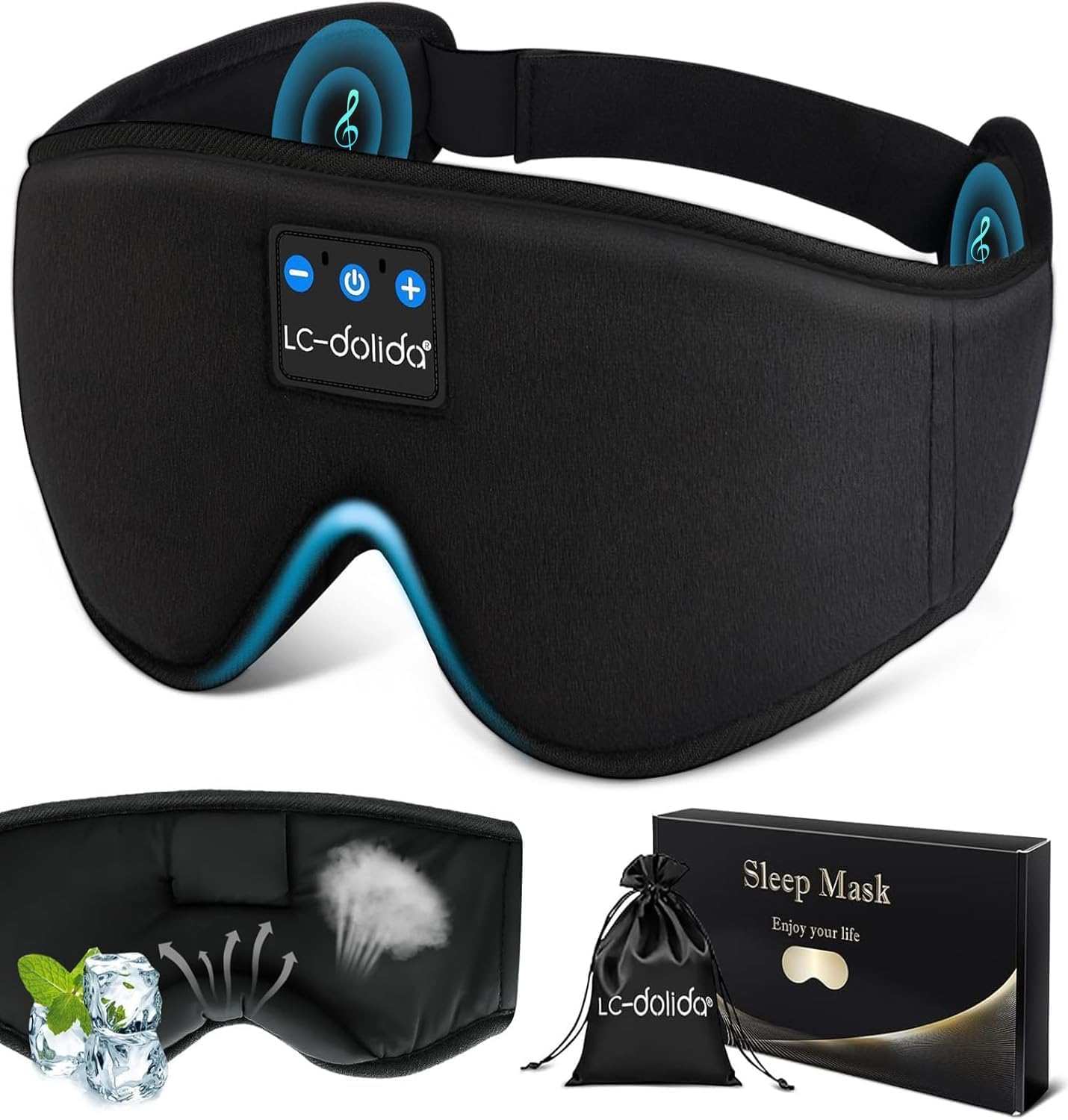SoundMask - Bluetooth oogmasker met white noise