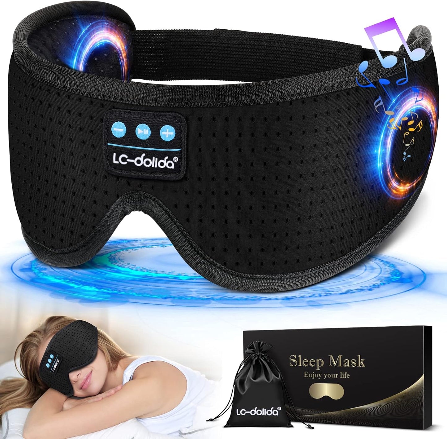 SoundMask - Bluetooth oogmasker met white noise