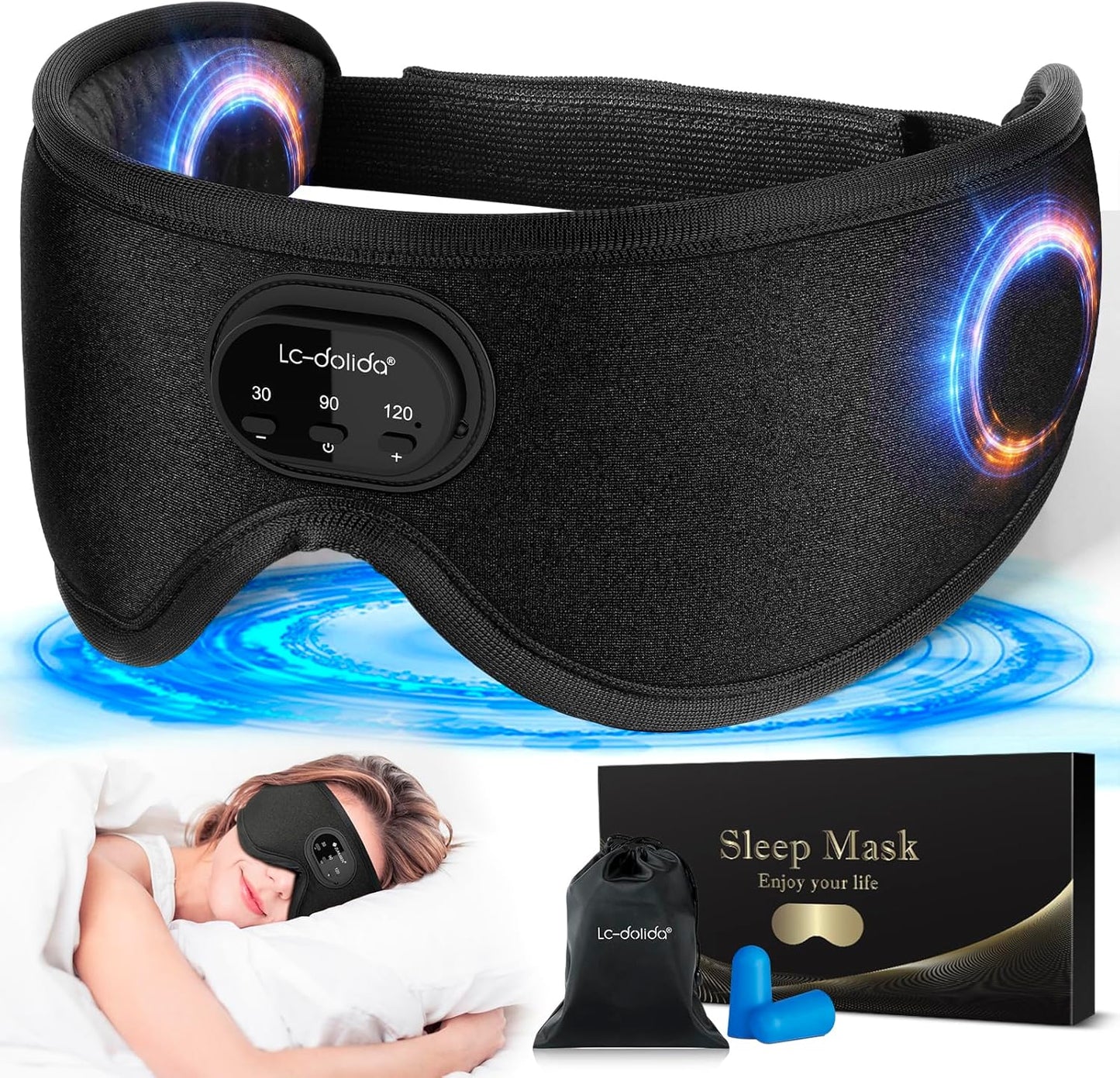 SoundMask - Bluetooth oogmasker met white noise