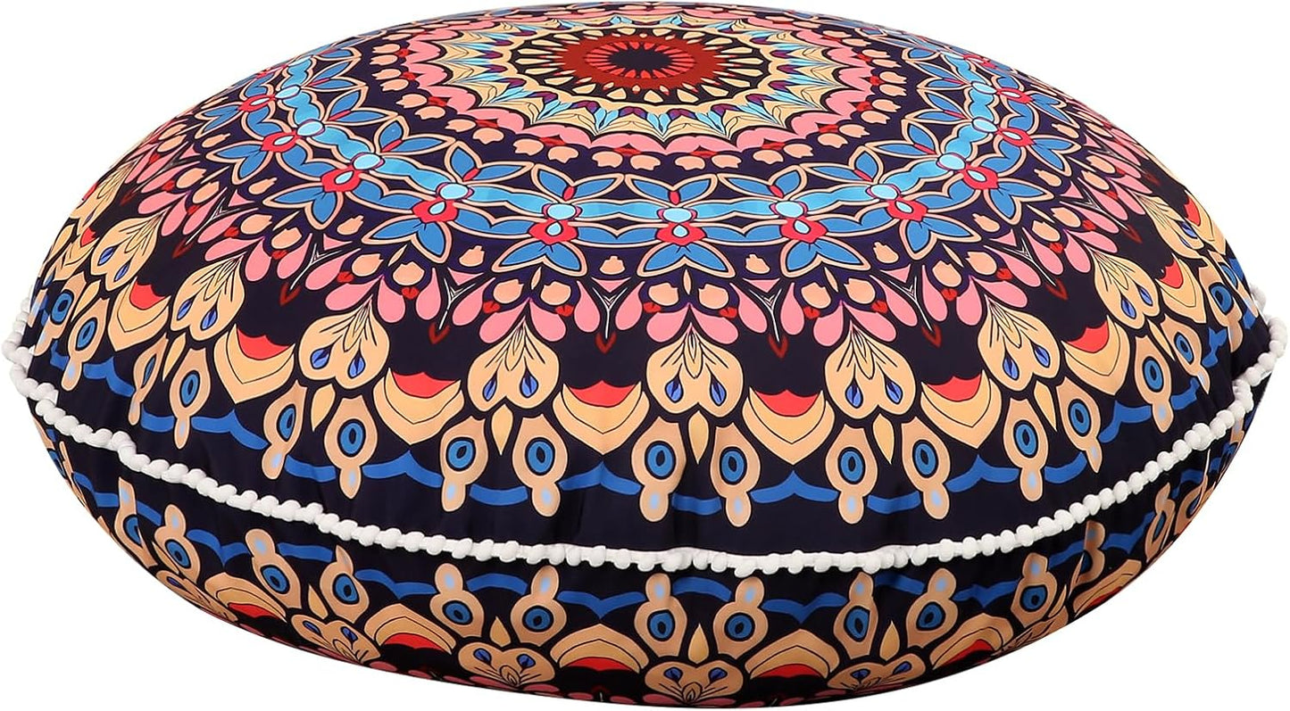 Luxe Meditatiekussen XXL 81cm - Memory Foam - Mandala Design