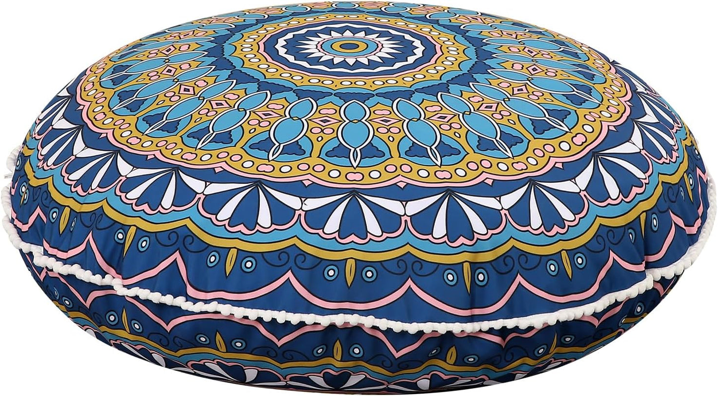 Luxe Meditatiekussen XXL 81cm - Memory Foam - Mandala Design