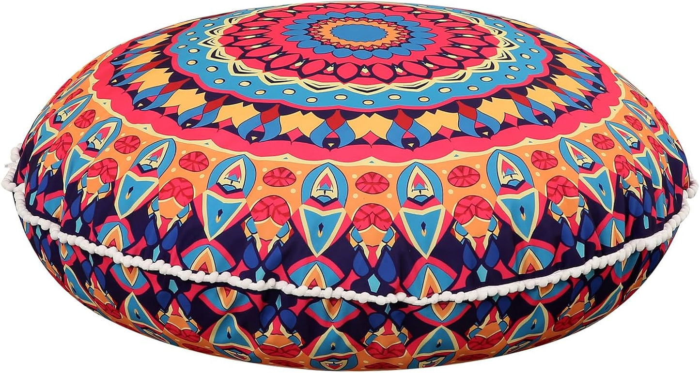 Luxe Meditatiekussen XXL 81cm - Memory Foam - Mandala Design