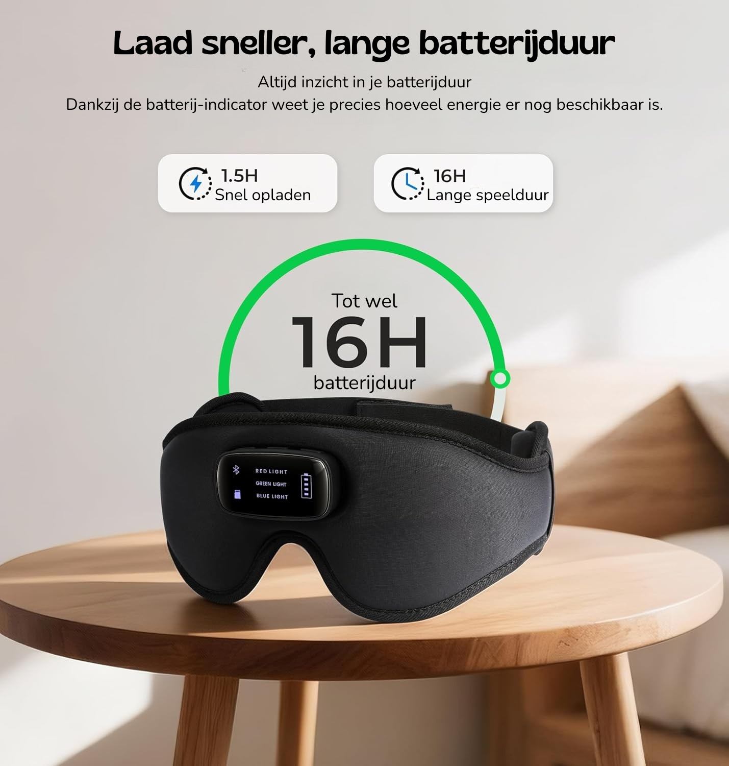 Slaapmasker PRO met Lichttherapie & Witte Ruis | Wetenschappelijk Getest #1