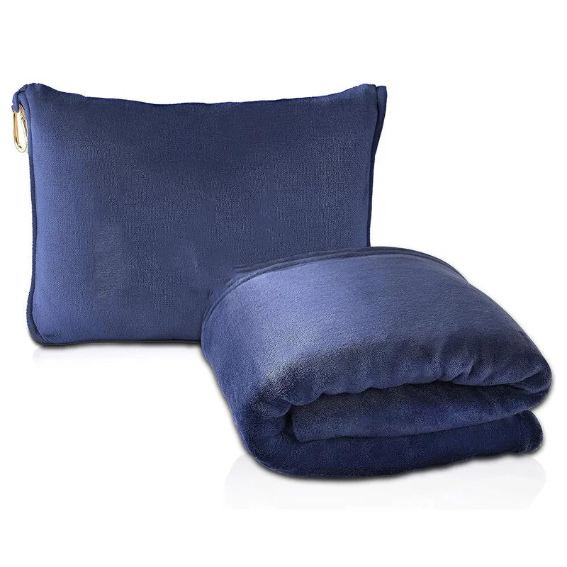 2-in-1 Flanelle reisdeken en kussen warm & compact