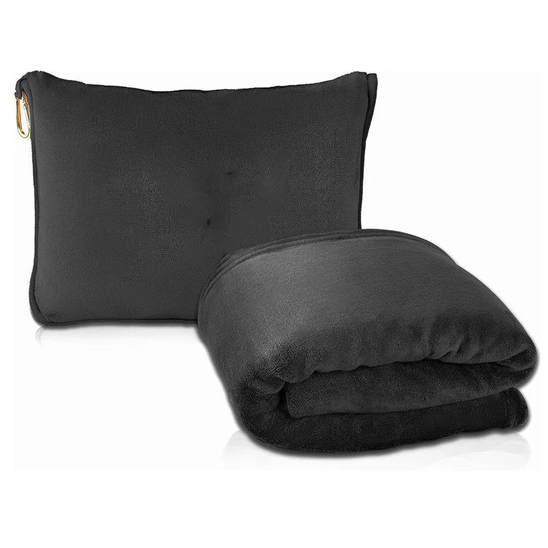 2-in-1 Flanelle reisdeken en kussen warm & compact