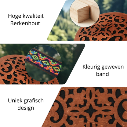 Handgemaakte Meditatie Drum - houten yoga drum voor mindfulness & ontspanning