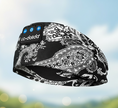 Gecentreerde zwarte paisley slaapband