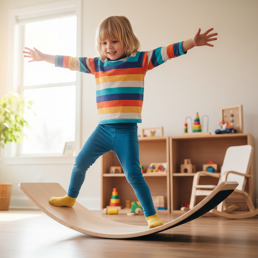 Kind balanceert dynamisch