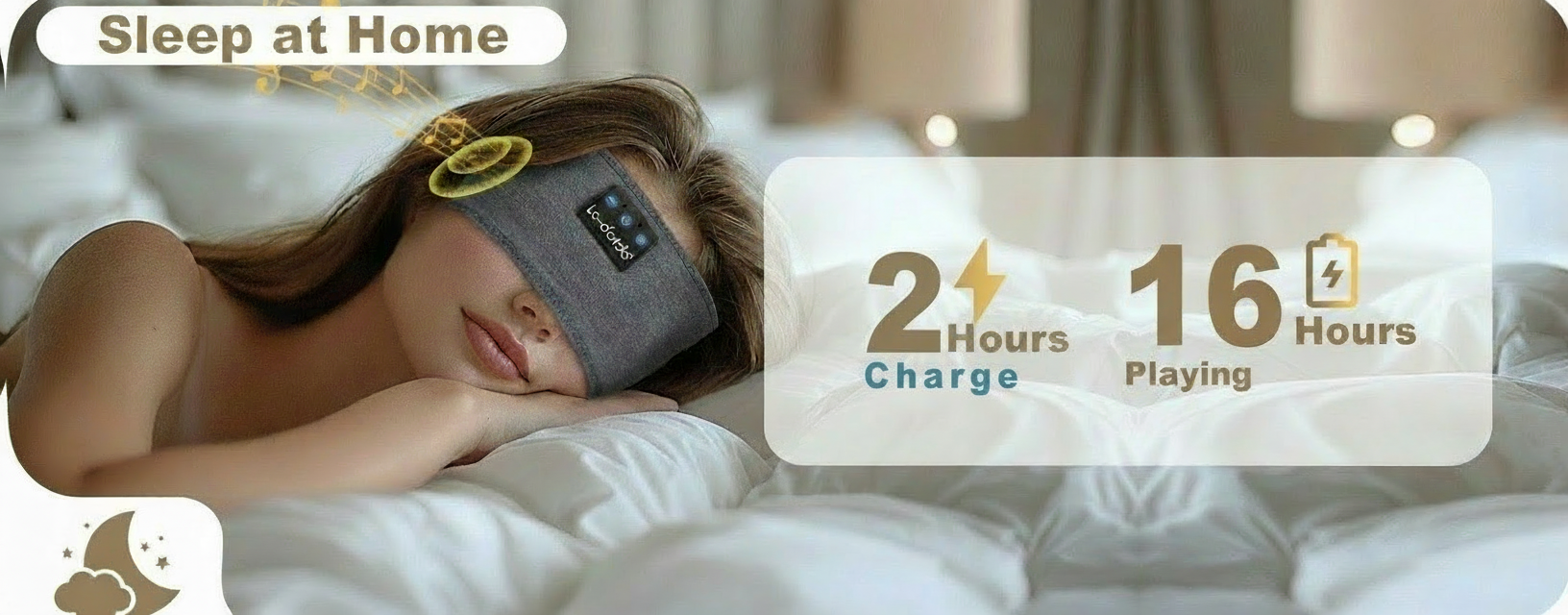 Slaap hoofdband met Charge in beige