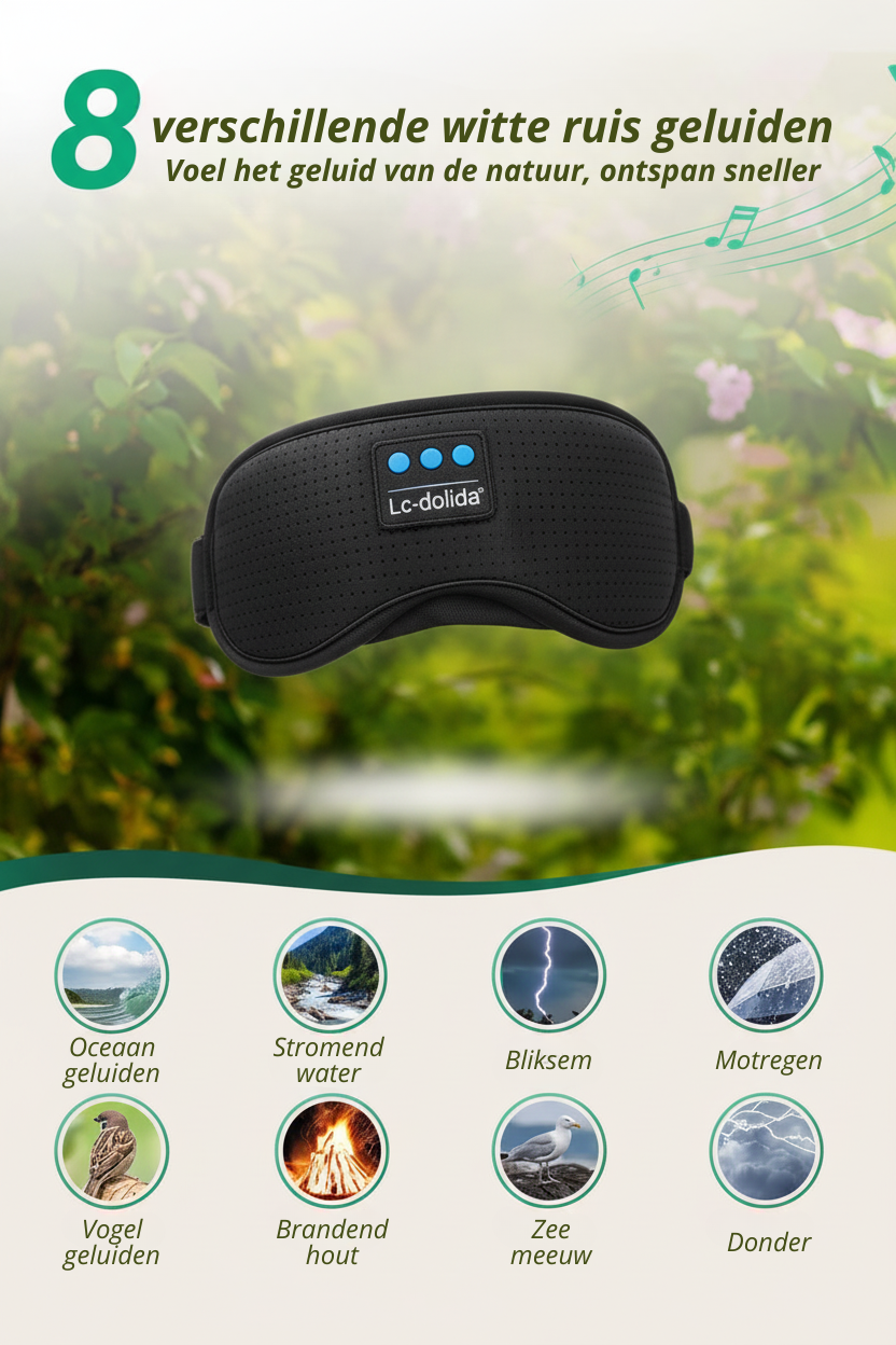 SoundMask - Bluetooth oogmasker met white noise