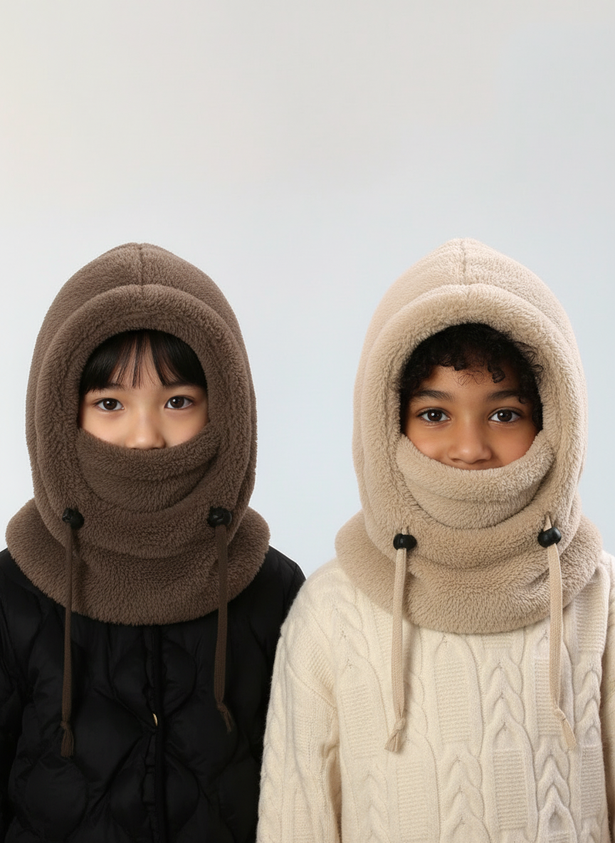 Warme Pluchen Muts met Sjaal - Diverse kinderen