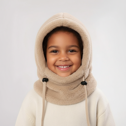 Warme Pluchen Muts met Sjaal - Kind met divers uiterlijk