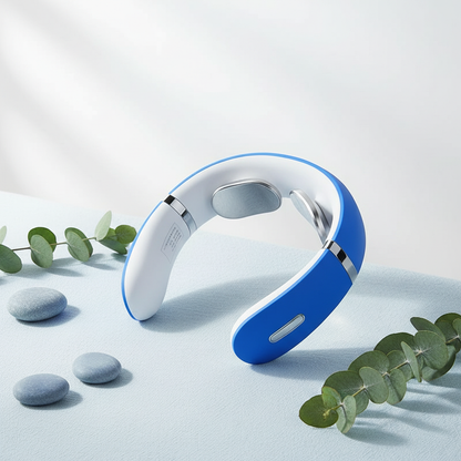 Wellness foto blauwe nekmassager