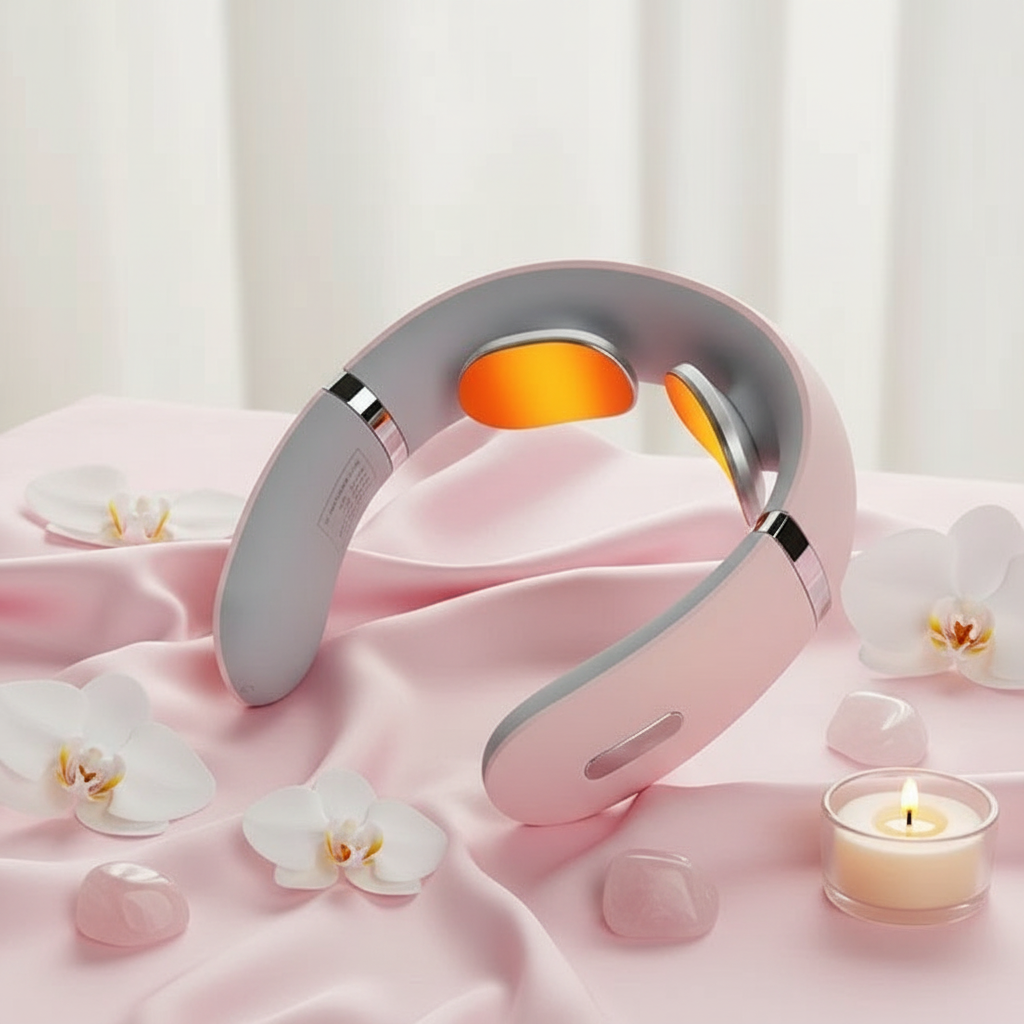 Wellness foto roze nekmassager met heating