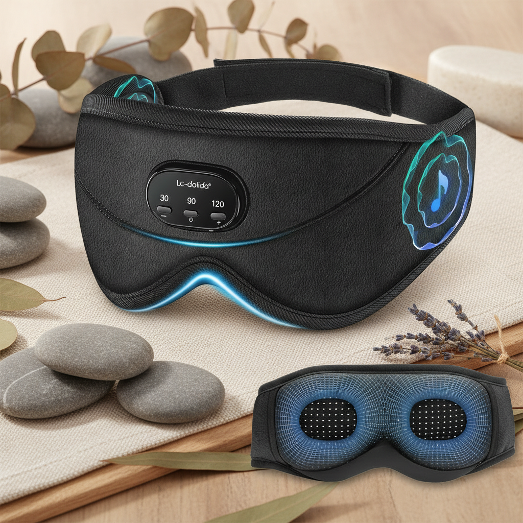 Zen sound-mask met natuurlijke spa achtergrond