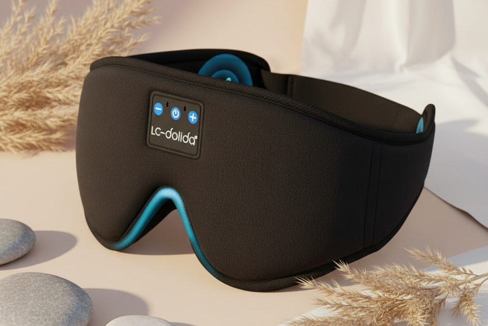 Zwart slaapmasker rustgevende achtergrond