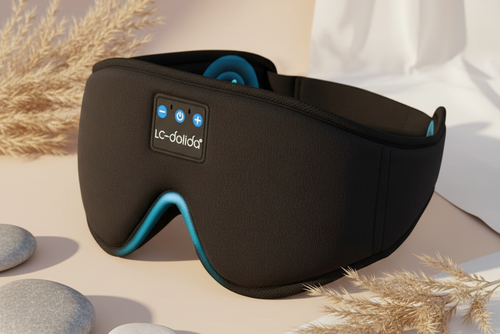 Zwart slaapmasker rustgevende achtergrond