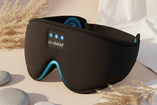 Zwart slaapmasker rustgevende achtergrond